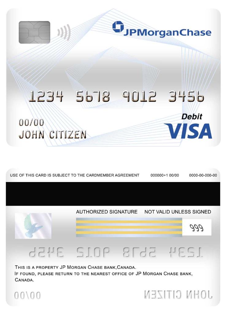 Canada JP Morgan Chase bank visa debit card